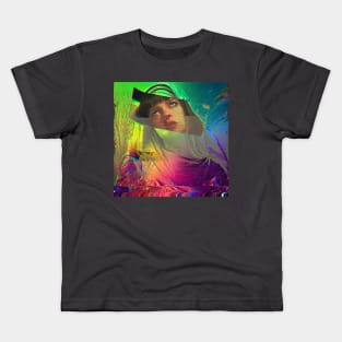 Uma Thurman Glitch Design Artwork Kids T-Shirt